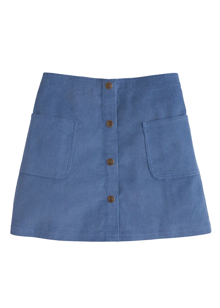 Emily Pocket Skirt | Stormy Blue Corduroy (7, 10, 12, 14)