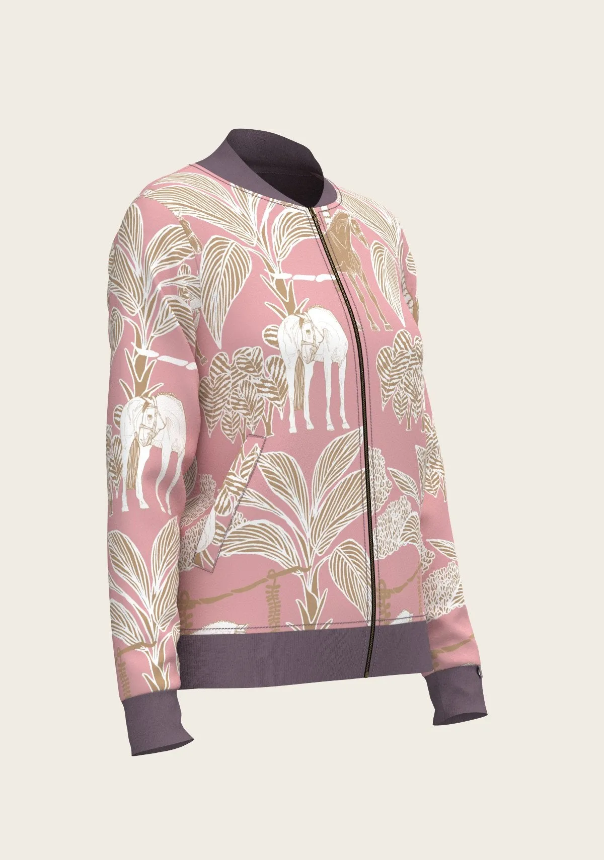  Espoir Equestrian Poppy Seed Island Horses Reversible Jacket