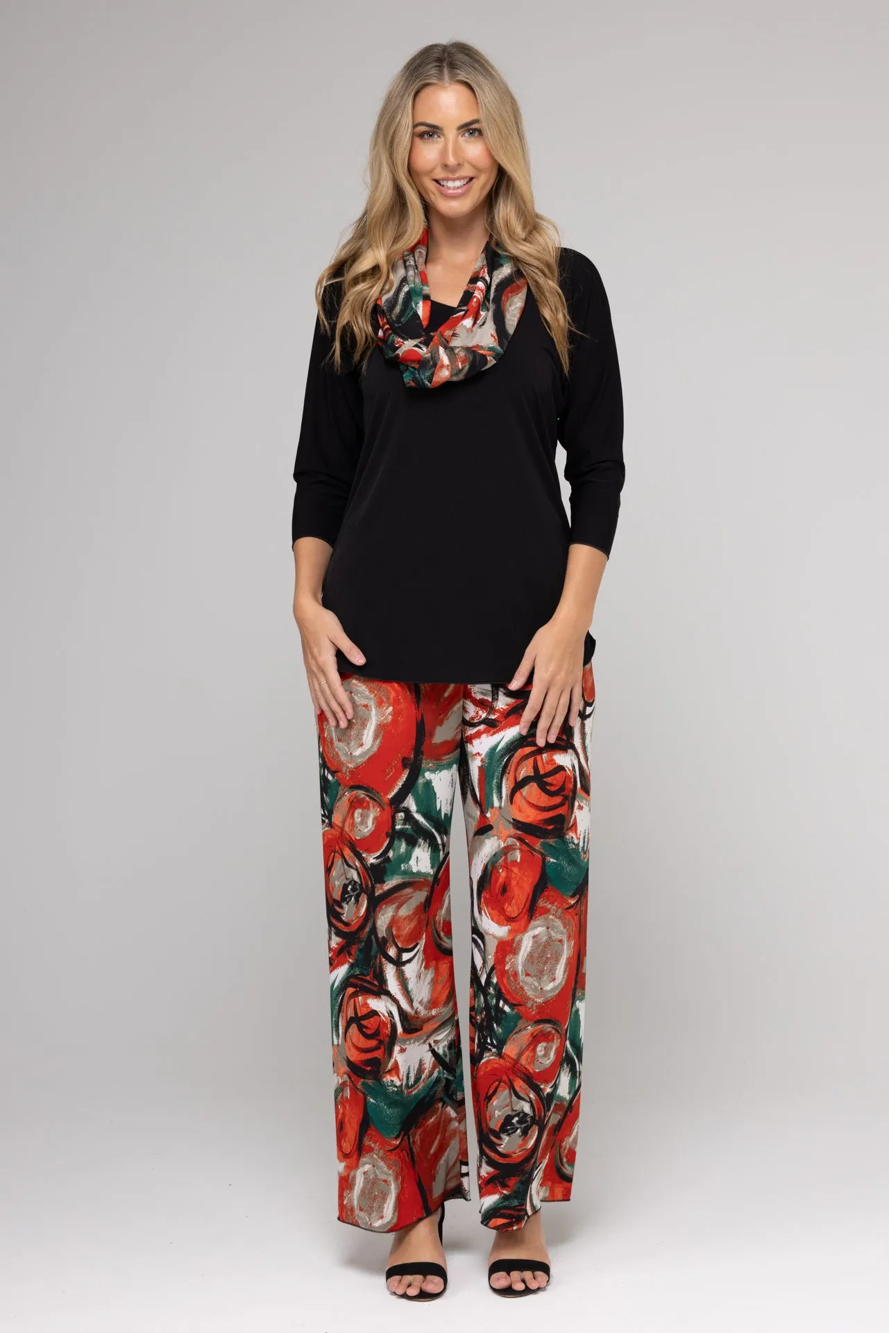 Fire Wide Leg Jersey Palazzo Pants