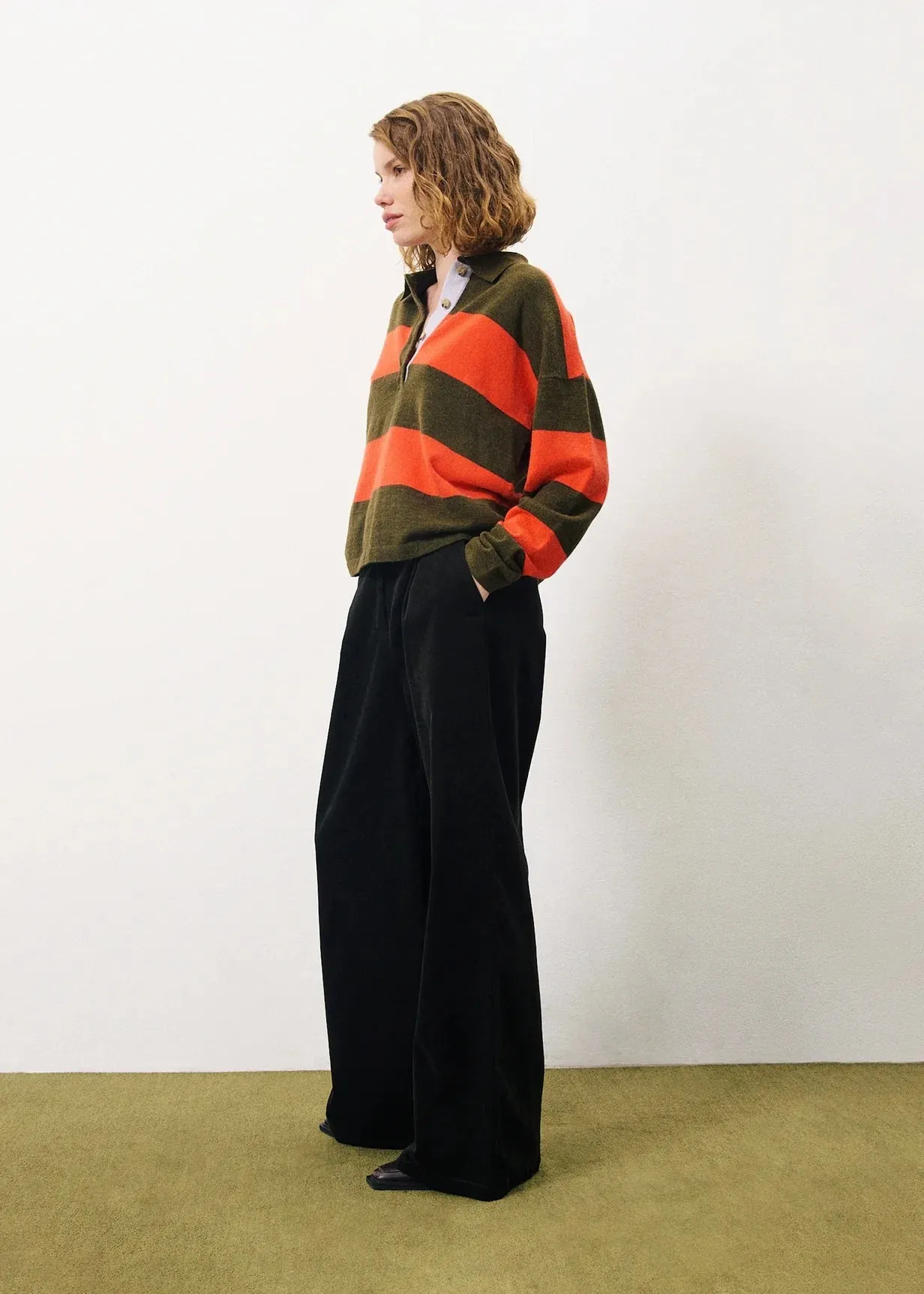 Frnch Khaki Philo Cord Trousers