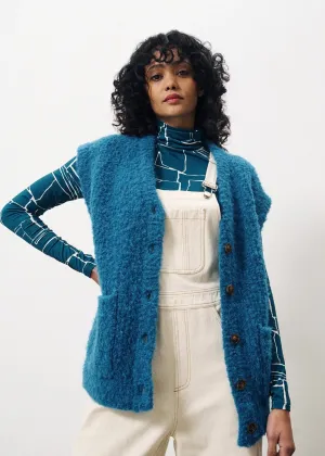 Frnch Magaly Knitted Gilet - Blue Petrol