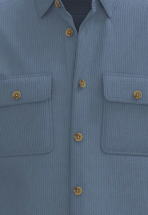 FYNCH HATTON® Corduroy Overshirt/Cloud Blue - New AW24