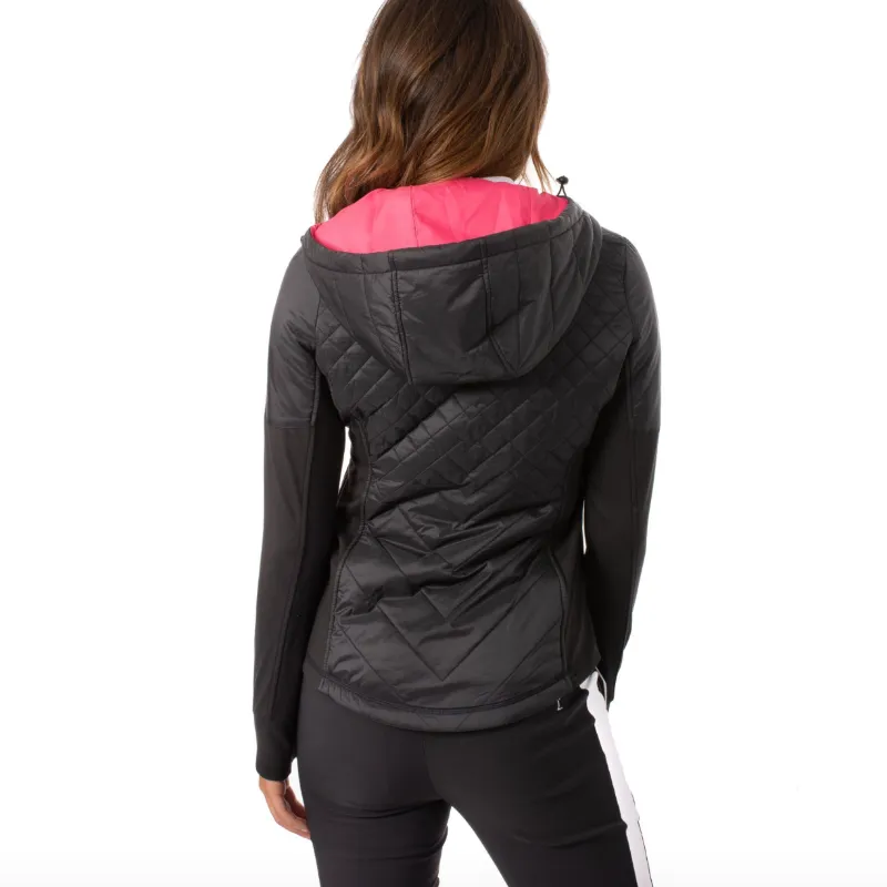 Golftini Windbreaker Jacket - Black/ Hot Pink