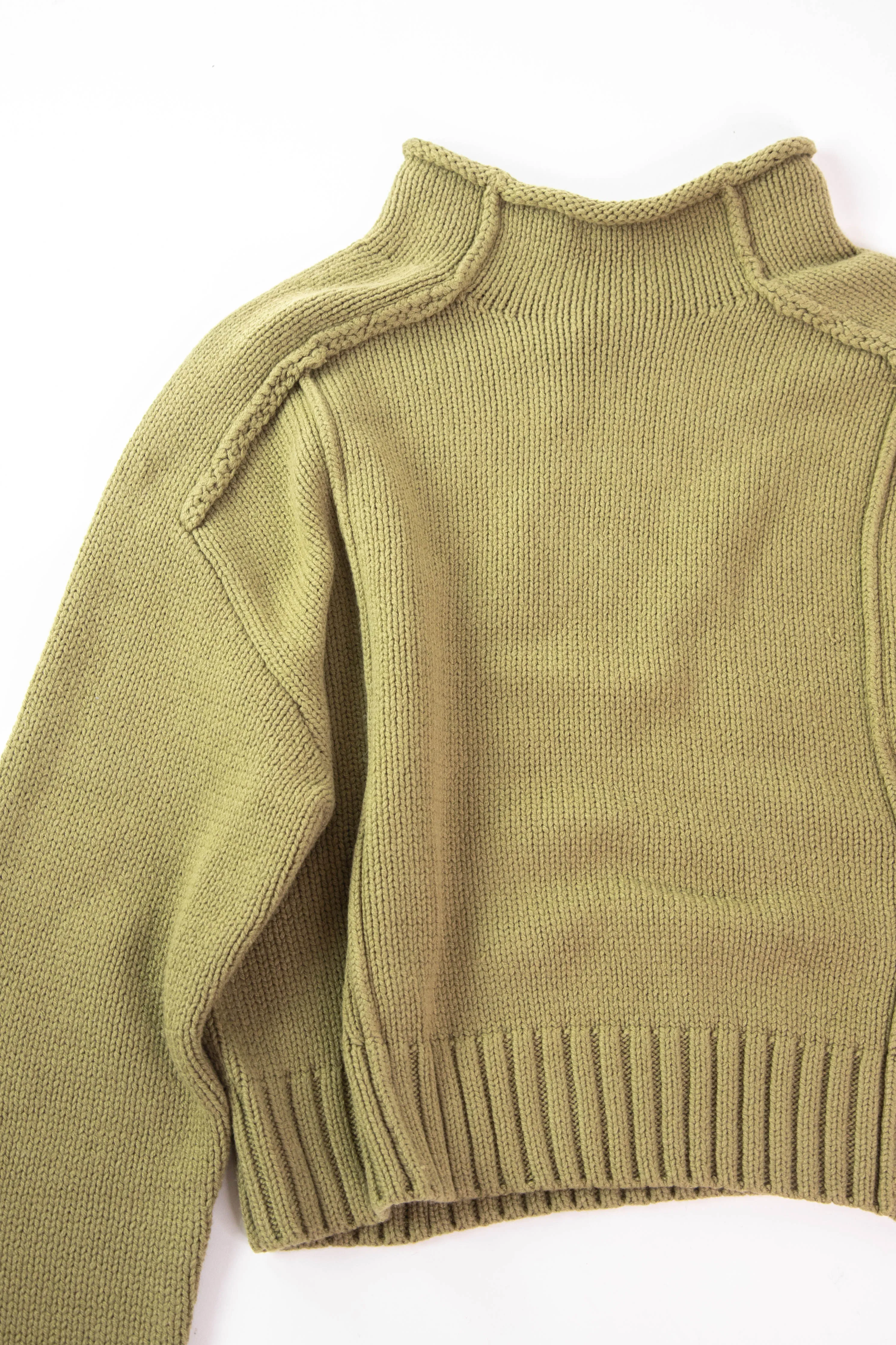 Goodwin Mock Neck Sweater, Green Olive | Velvet Heart