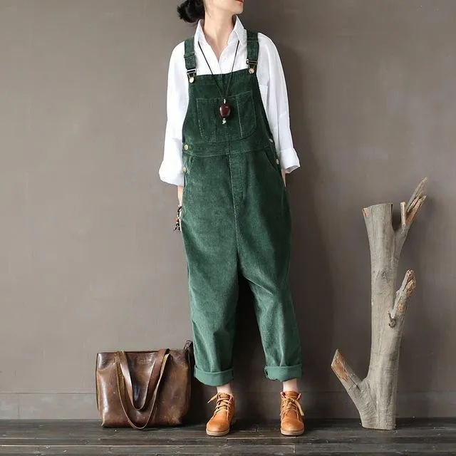 Green Corduroy Overall