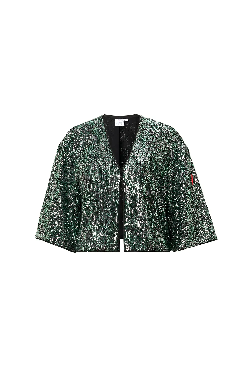 Green with Silver Sequin Cropped Jacket