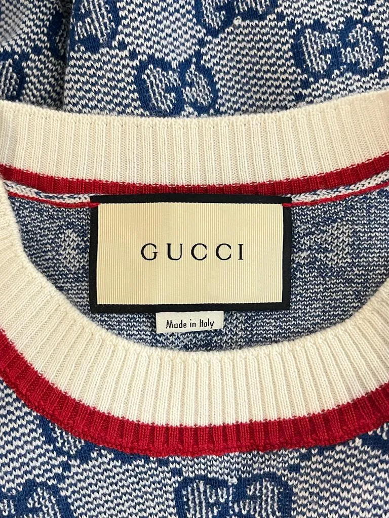 Gucci 'GG' Logo Wool & Cotton Dress. Size L