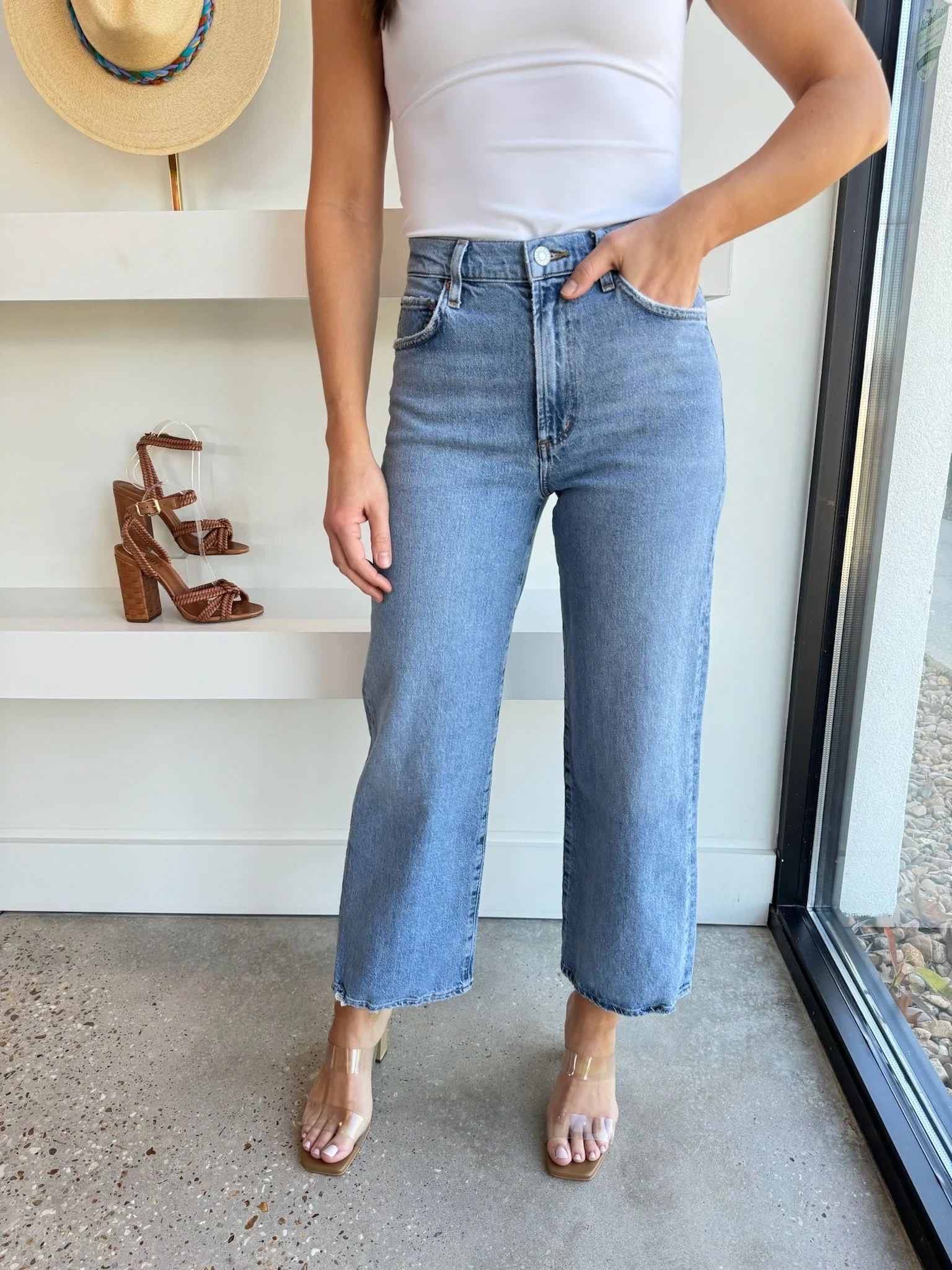 Harper Crop Jeans In Hassle