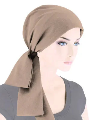 Head Wrap Scarf Mocha Crepe Chiffon