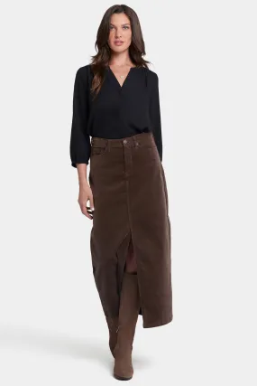 High Rise Long Skirt - Coffee Bean