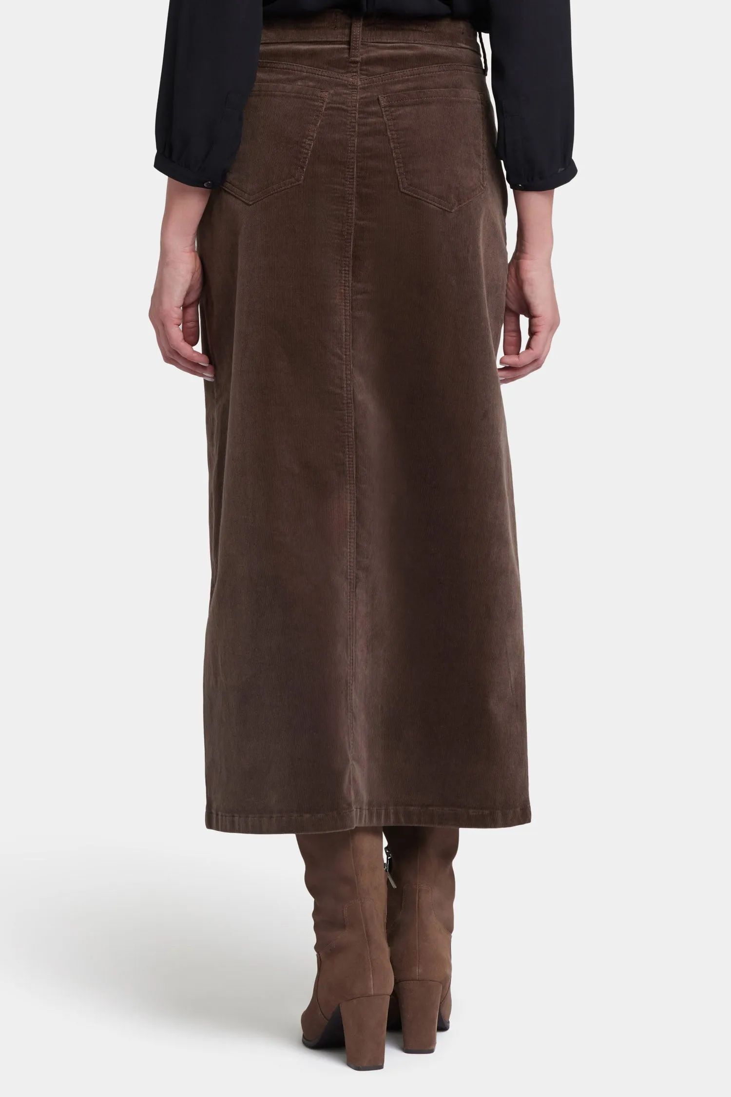 High Rise Long Skirt - Coffee Bean