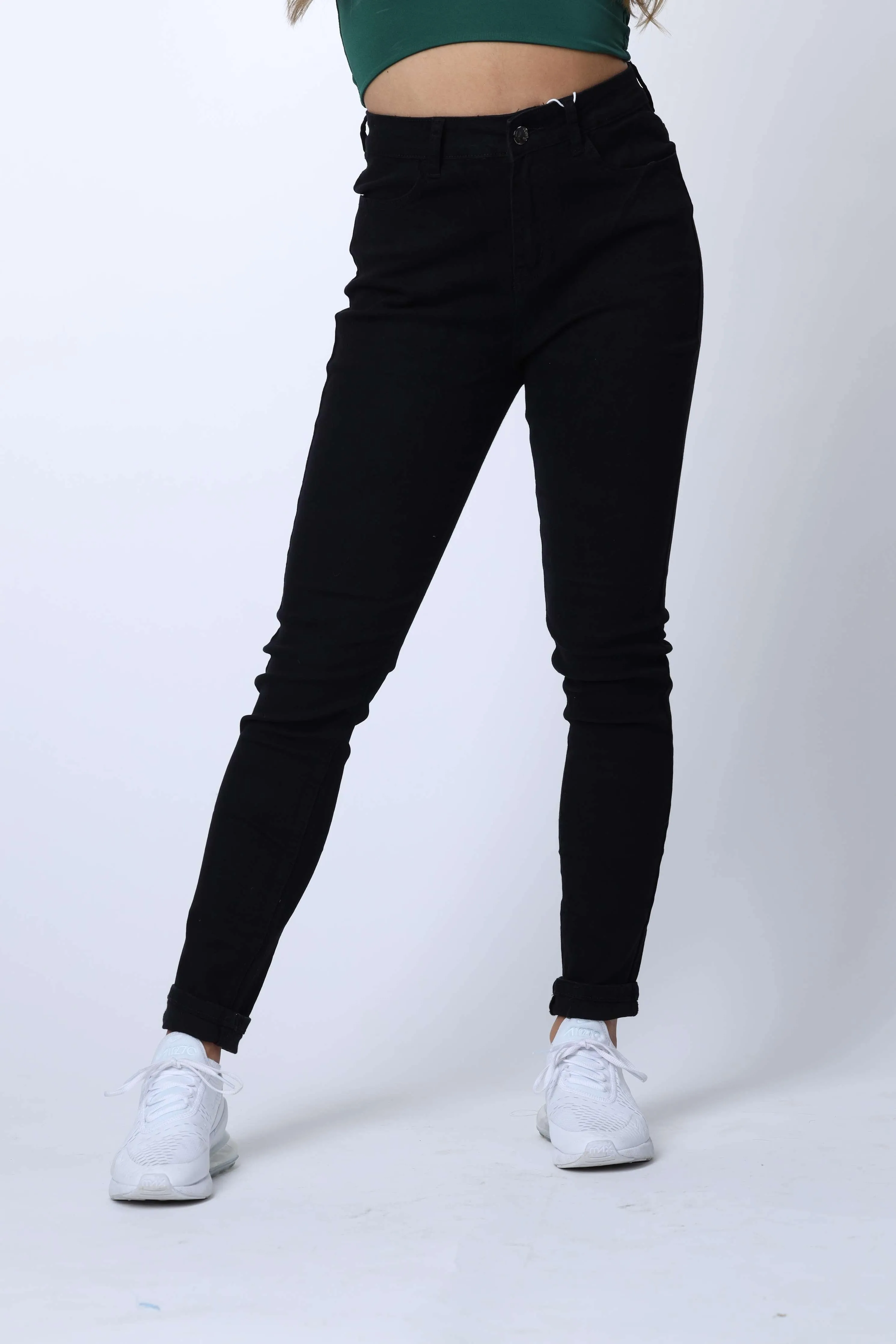 High Waist Skinny Jeans in Black