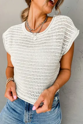 Hollow Out Cap Sleeve Sweater