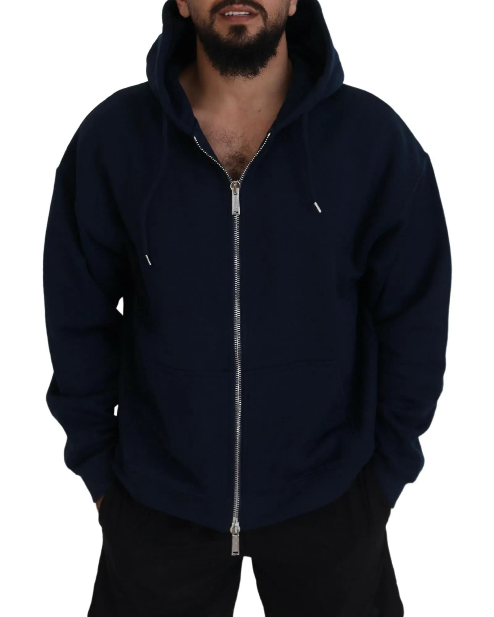 Hooded Full Zip Cotton Sweater