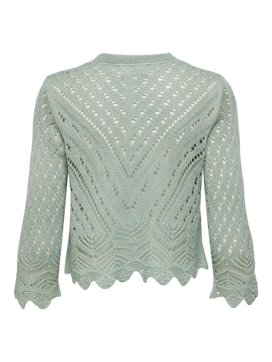 Jdysun 3/4 Cropped Cardigan Knt - Oud Groen