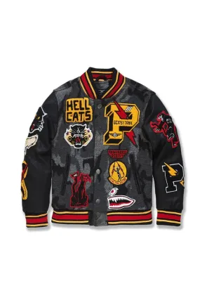 JORDAN CRIAG KIDS HELLCAT VARSITY JACKET CAMO BLACK