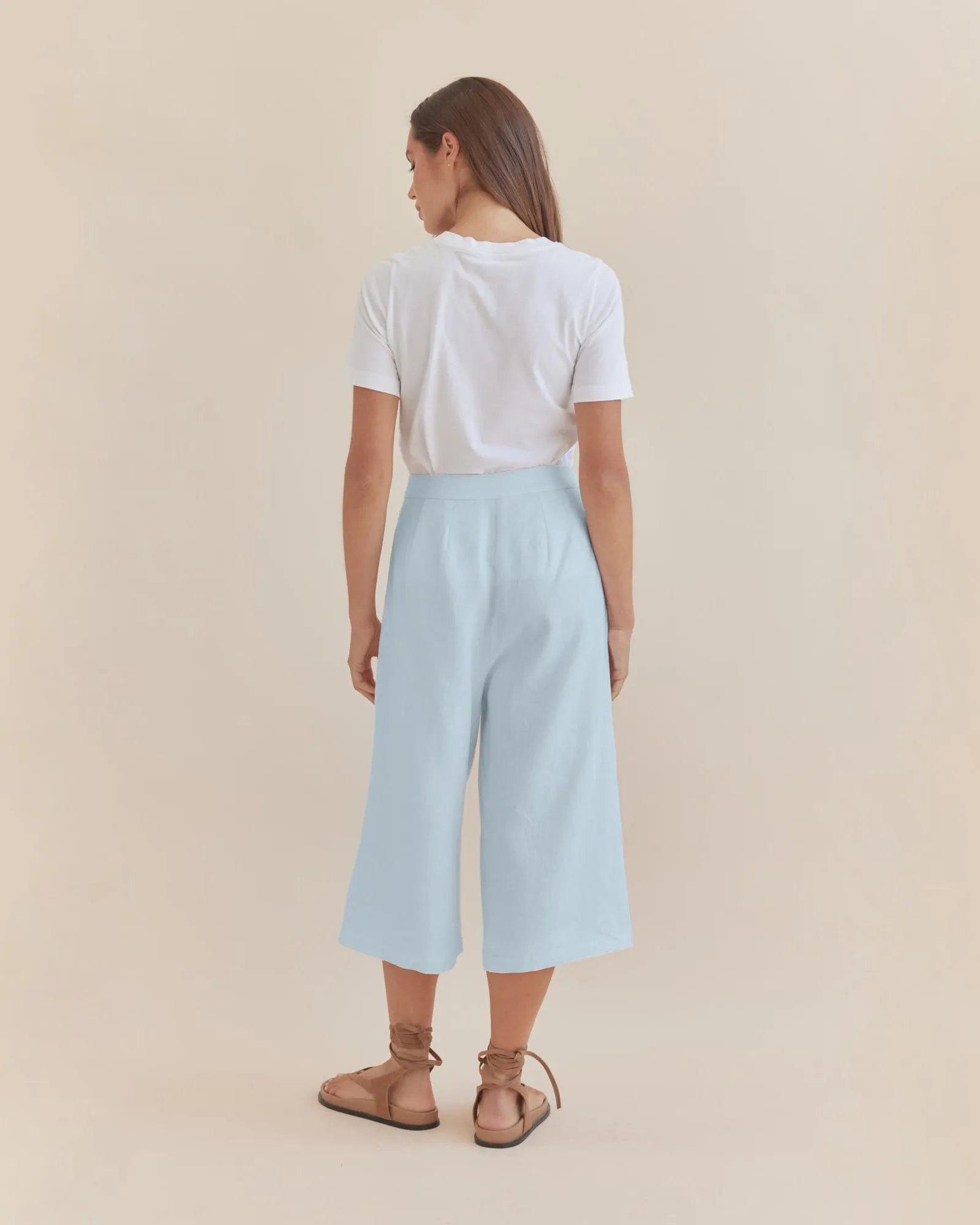 Katrina Linen Culottes - Sky