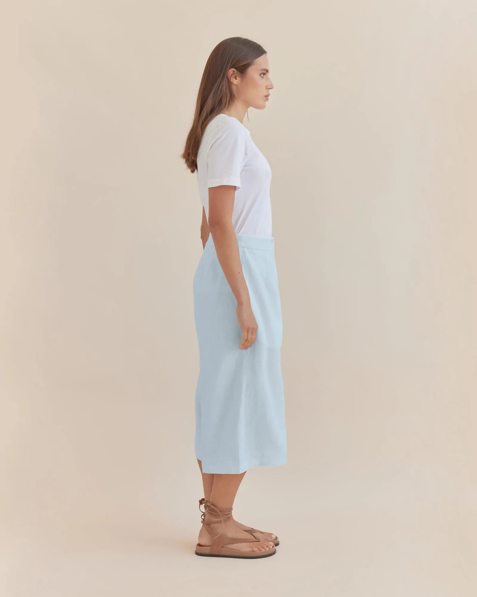 Katrina Linen Culottes - Sky