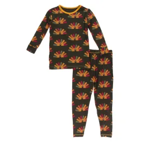 KicKee Pants Bark Turkey L/S Pajama Set