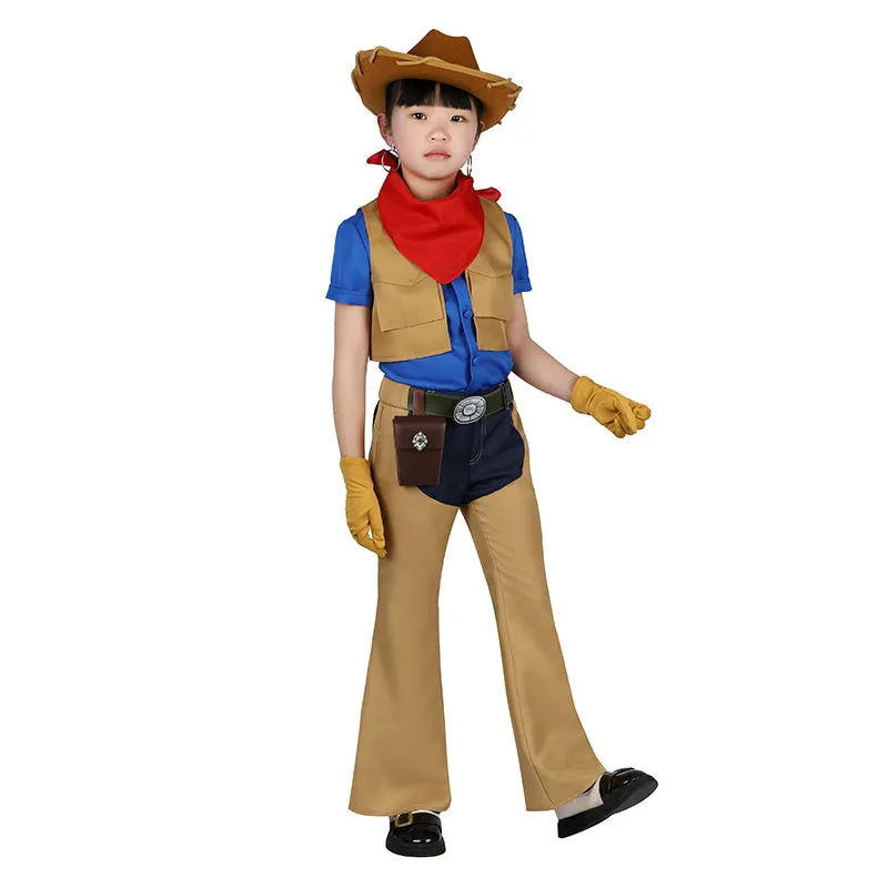 Kids Size Princess Peach: Showtime! Cowgirl Peach Cosplay Costume