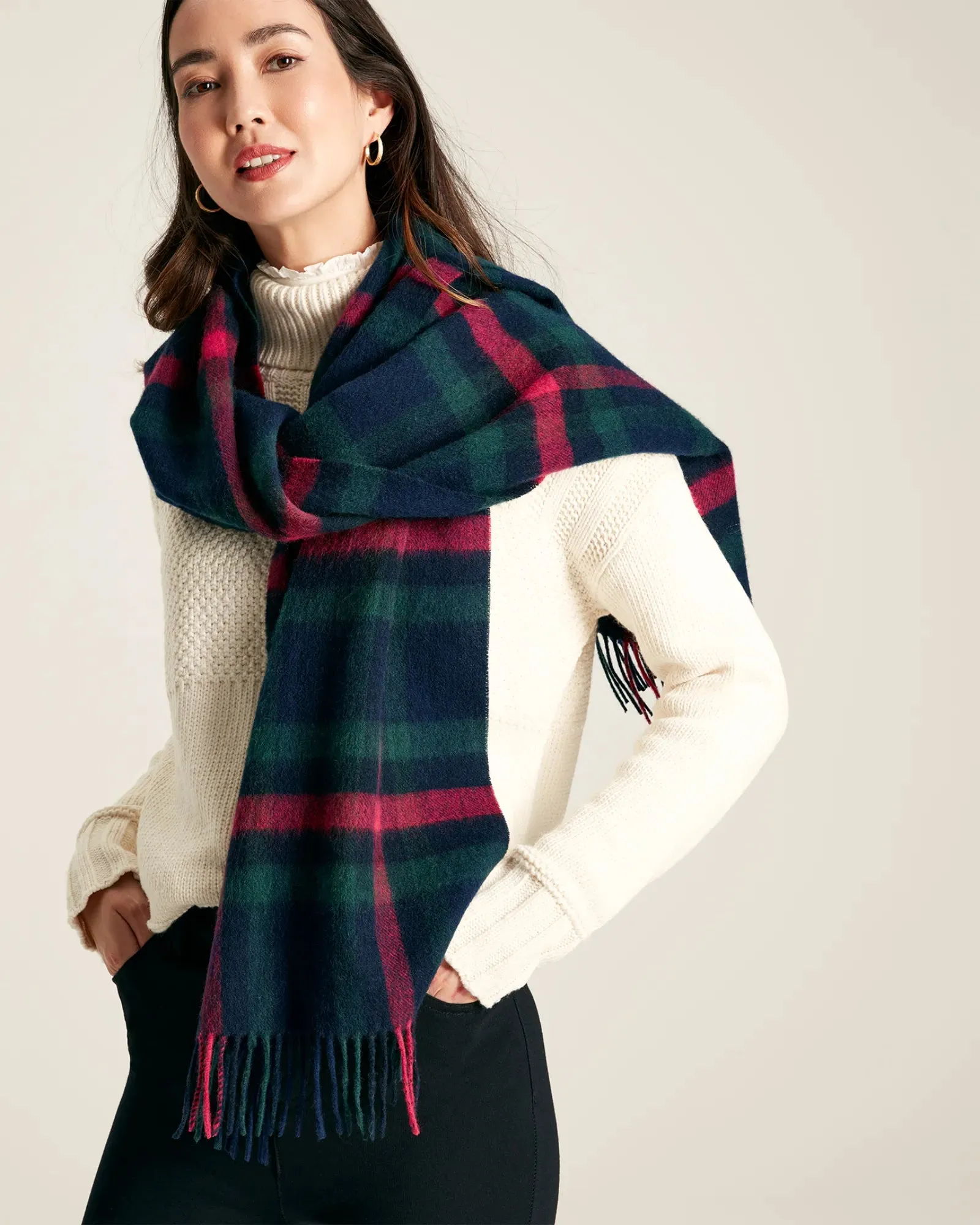 Langtree Scarf - Navy Pink Check