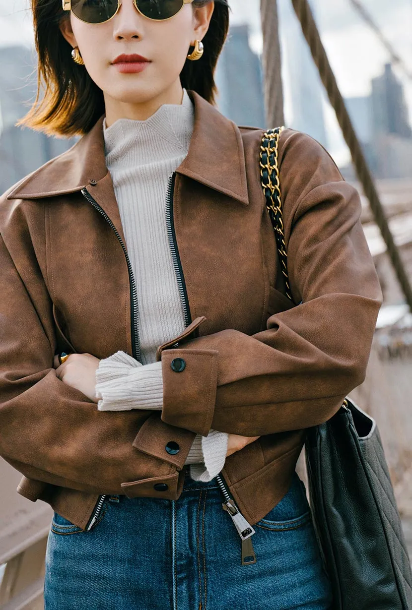 Laura Suede Jacket - Brown