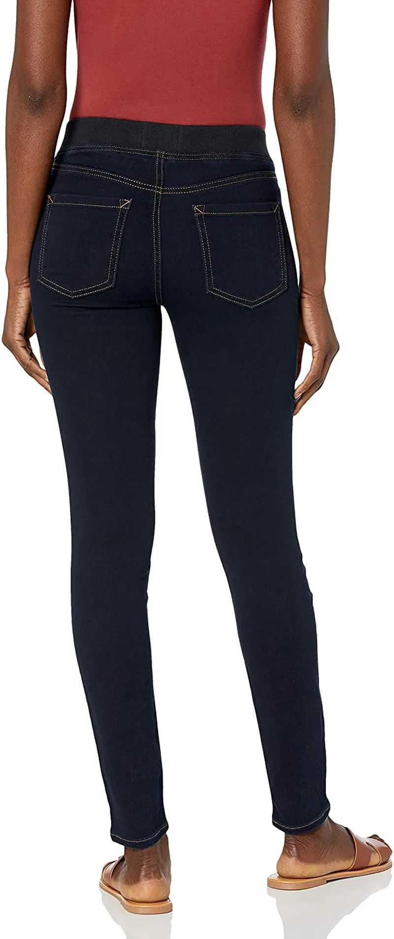 l.e.i. Women's Dorm Pull on Jegging with Tie Detailing in Knit Denim