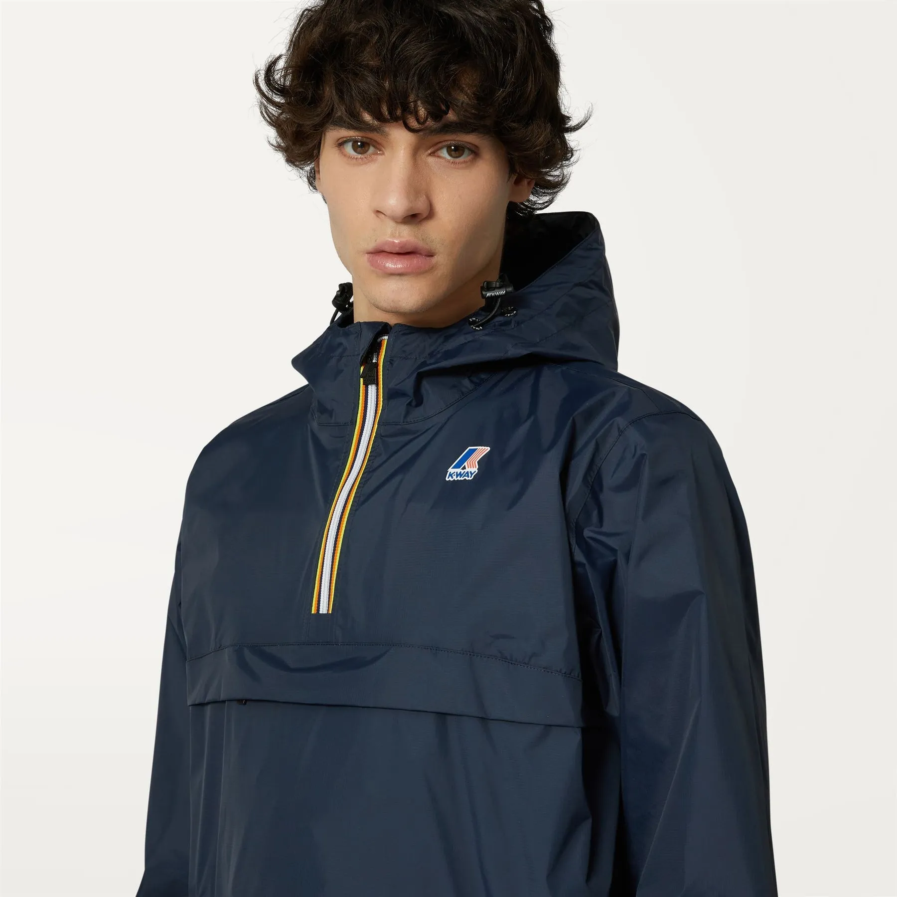 Leon - Packable Quarter Zip Rain Jacket in Blue Depht