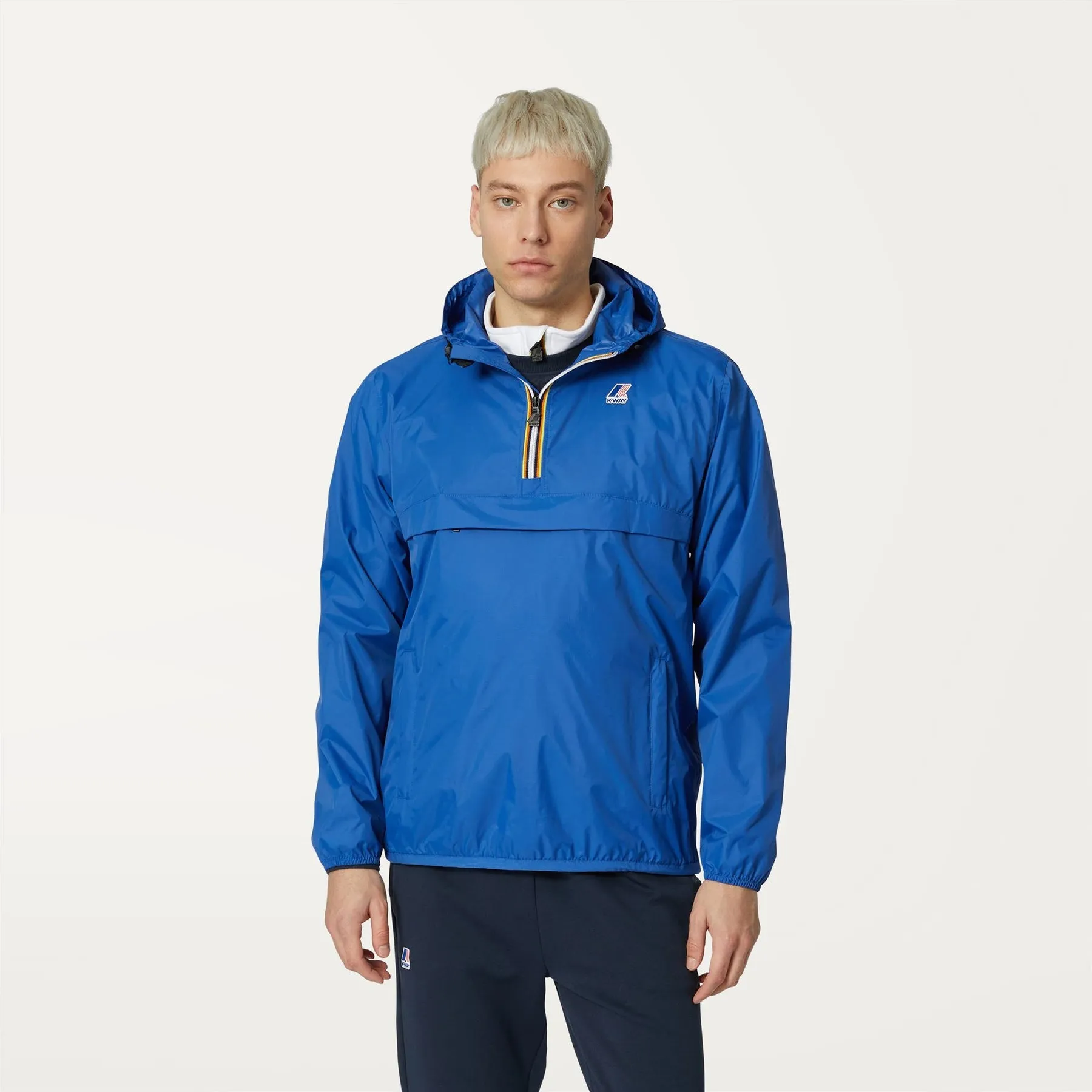 Leon - Packable Quarter Zip Rain Jacket in Blue Royal Marine