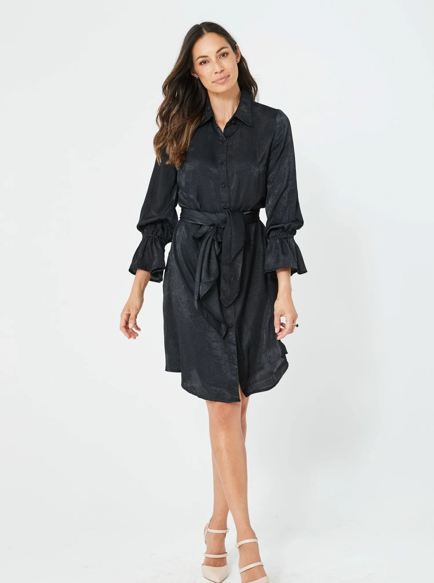 Long Sleeved Collar Work Suit Multifunctional Casual Black dress - Frida Dress/Jaleh Dress