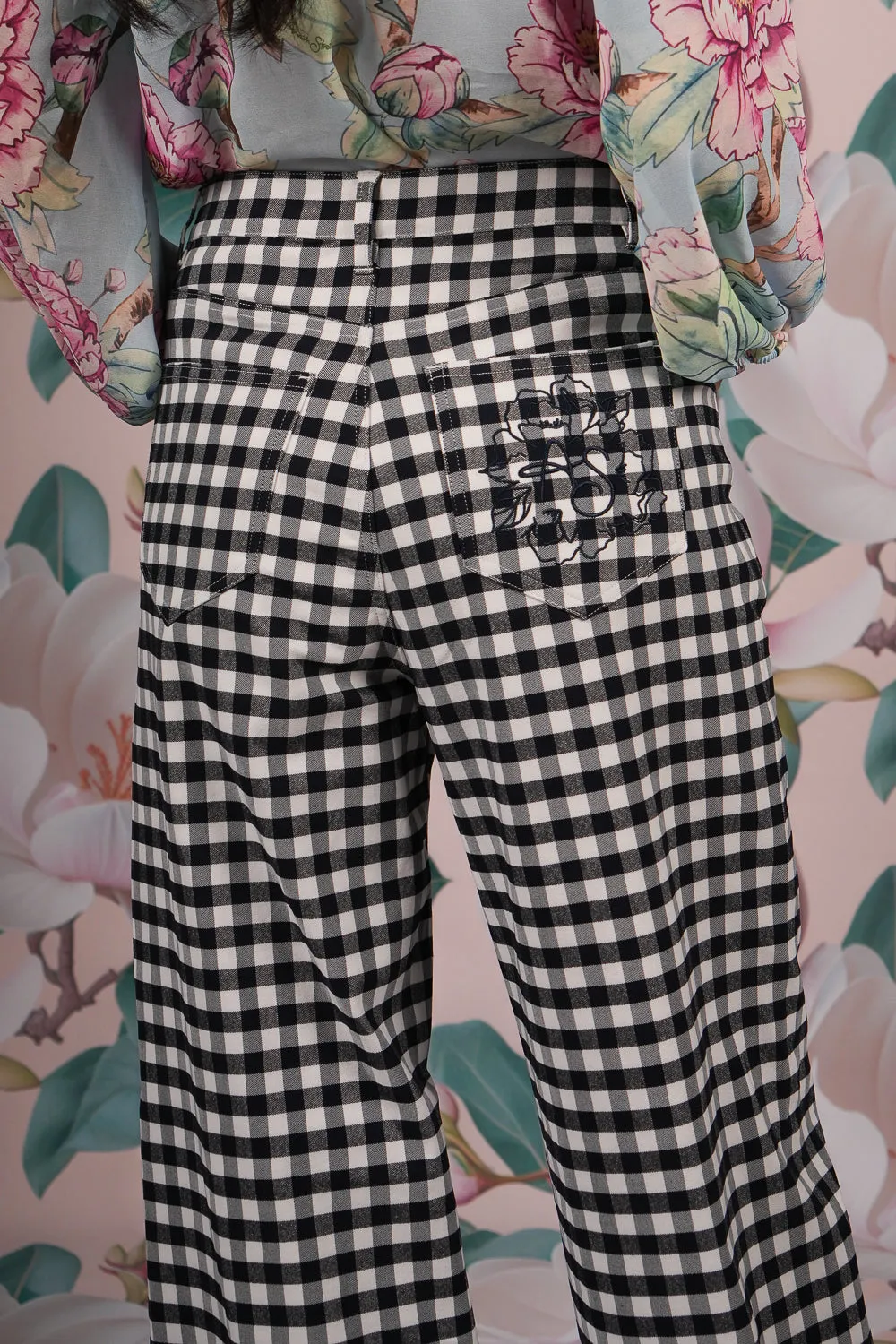 Madison Molly Pant - Small Navy Check