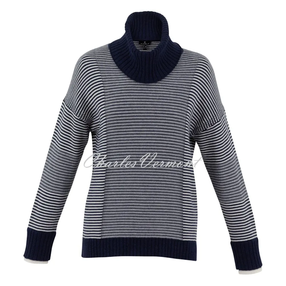 Marble Striped Sweater - Style 7202-103 (Navy / White)