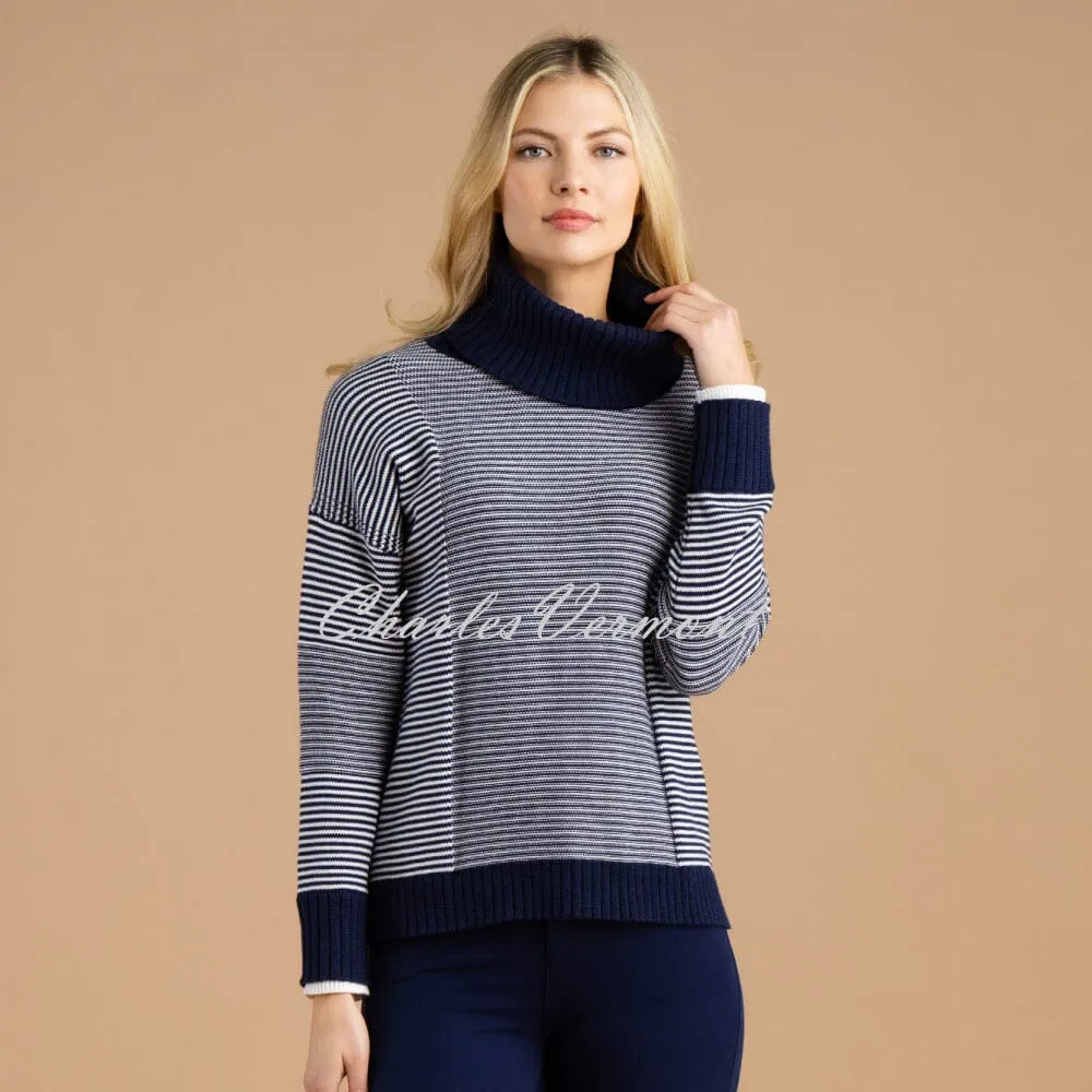 Marble Striped Sweater - Style 7202-103 (Navy / White)