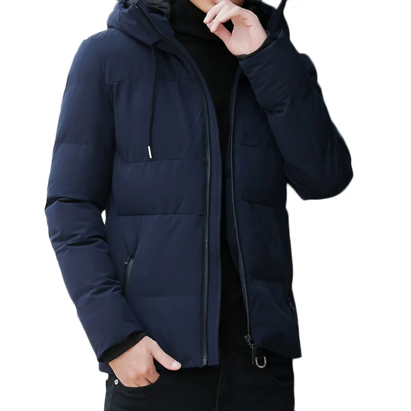 Men's Fashion Solid Color Trend Casual Down Coat