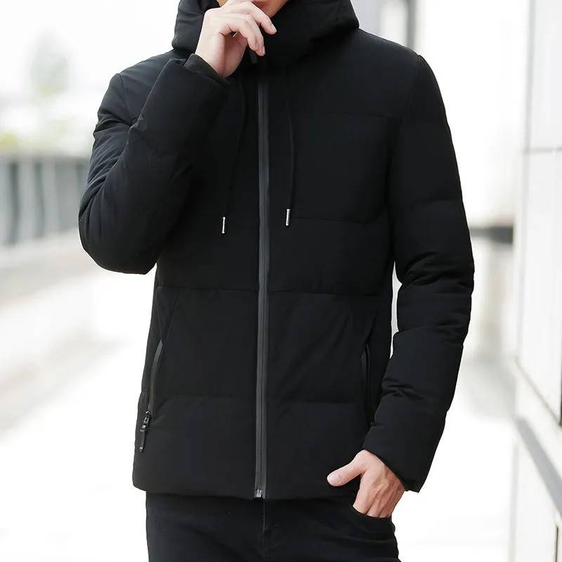 Men's Fashion Solid Color Trend Casual Down Coat