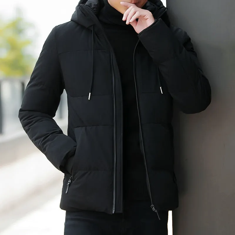 Men's Fashion Solid Color Trend Casual Down Coat