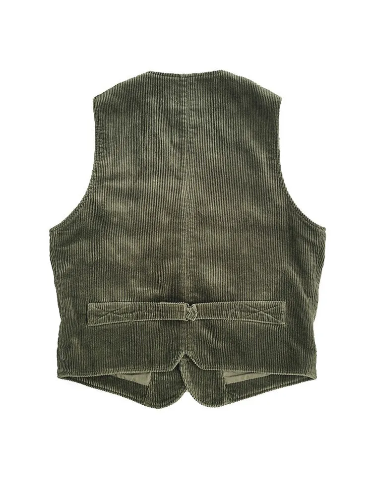 Men's Green Safari Corduroy Vest