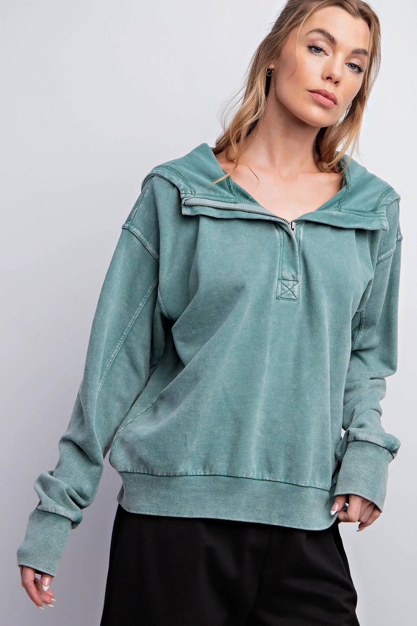 Mineral Wash Knit Hoodie