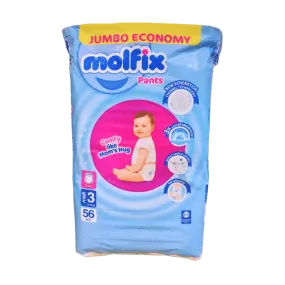 MOLFIX DIAPERS JUMBO PACK MIDI 3 - 56PCS