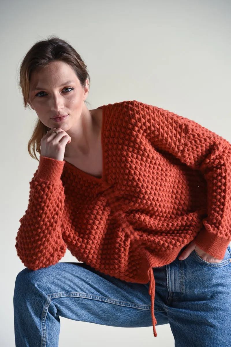 Molly Bracken Popcorn Knit Sweater