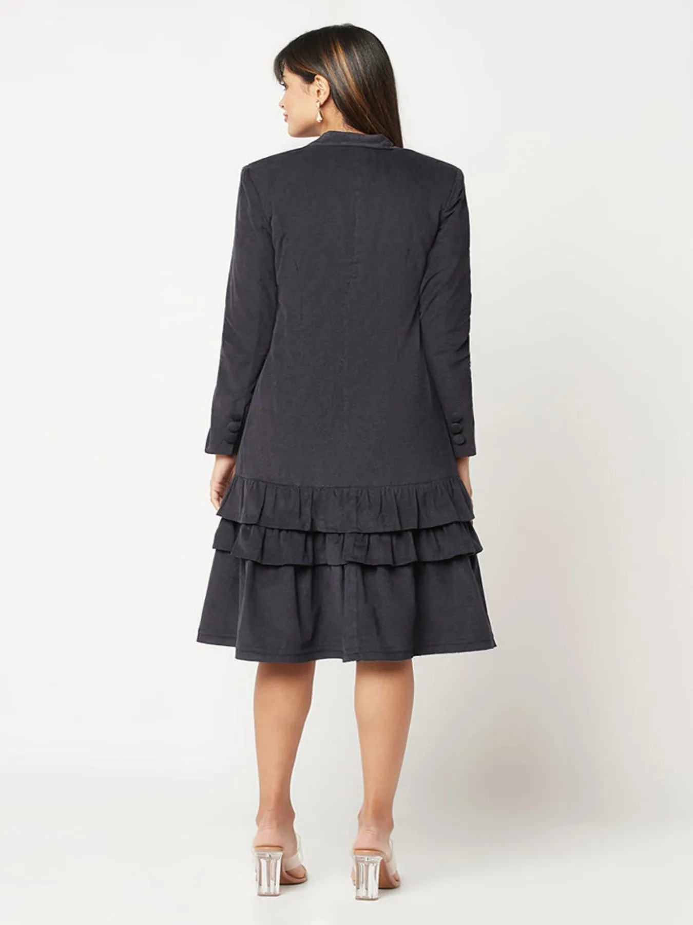 Navy Blue Corduroy Dress