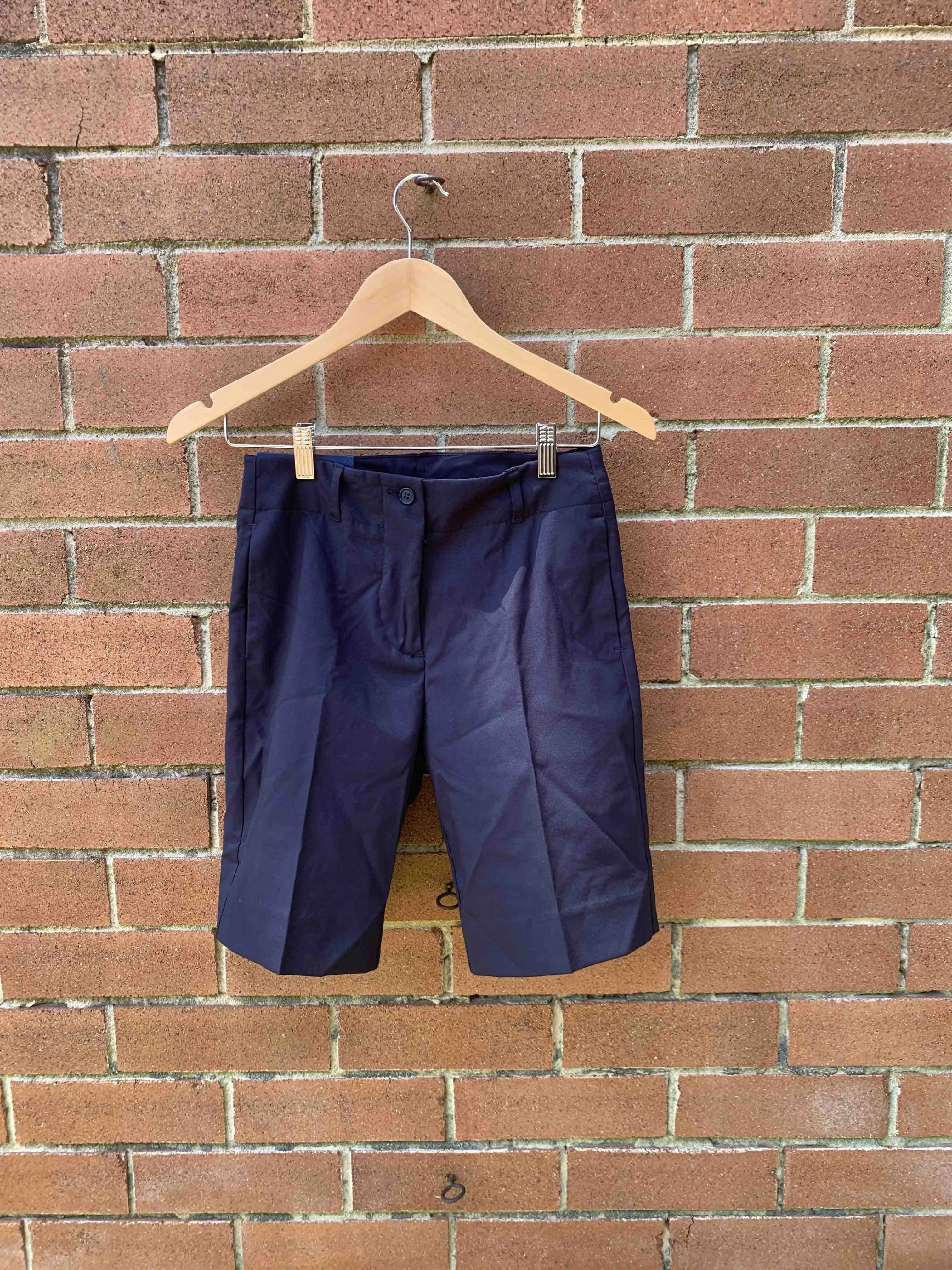 Navy Button Waist Shorts