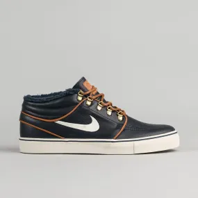 Nike SB Stefan Janoski Mid Premium Shoes - Dark Obsidian / Birch - Light British Tan