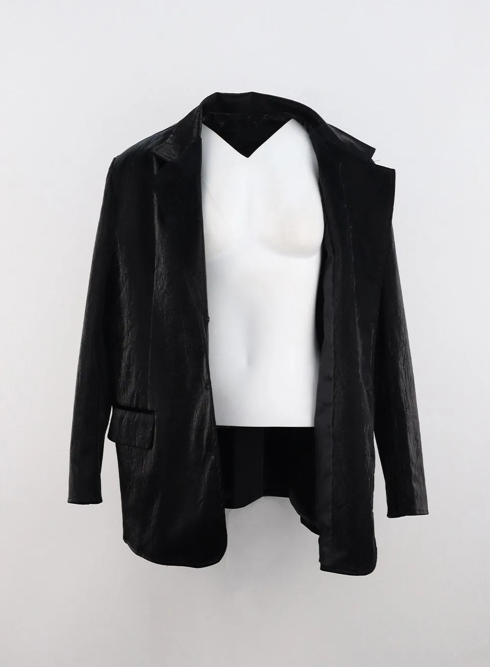 Oversized Faux Leather Tailored Jacket CN324