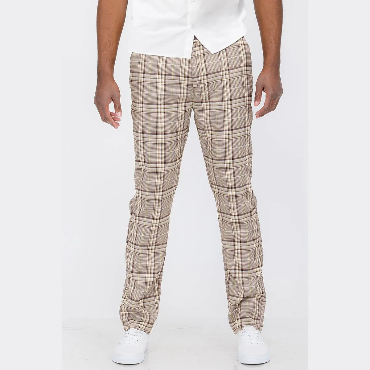 Plaid Slim Trousers