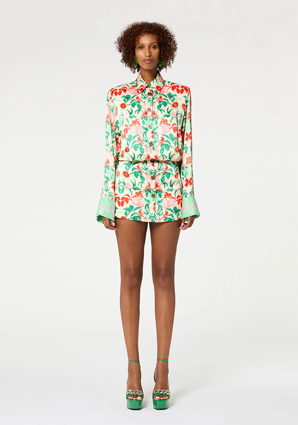 POMELO ILLUSTRATED SHIRT DRESS