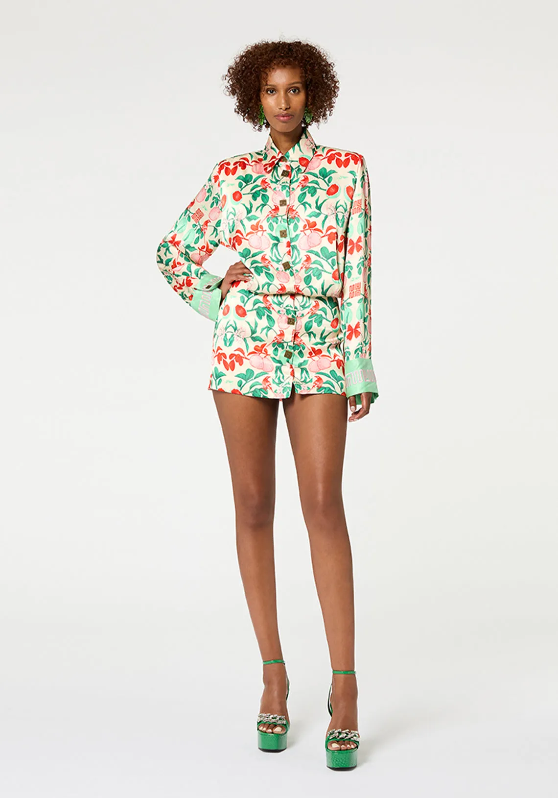 POMELO ILLUSTRATED SHIRT DRESS