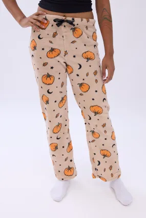 Printed Plush Pajama Pants