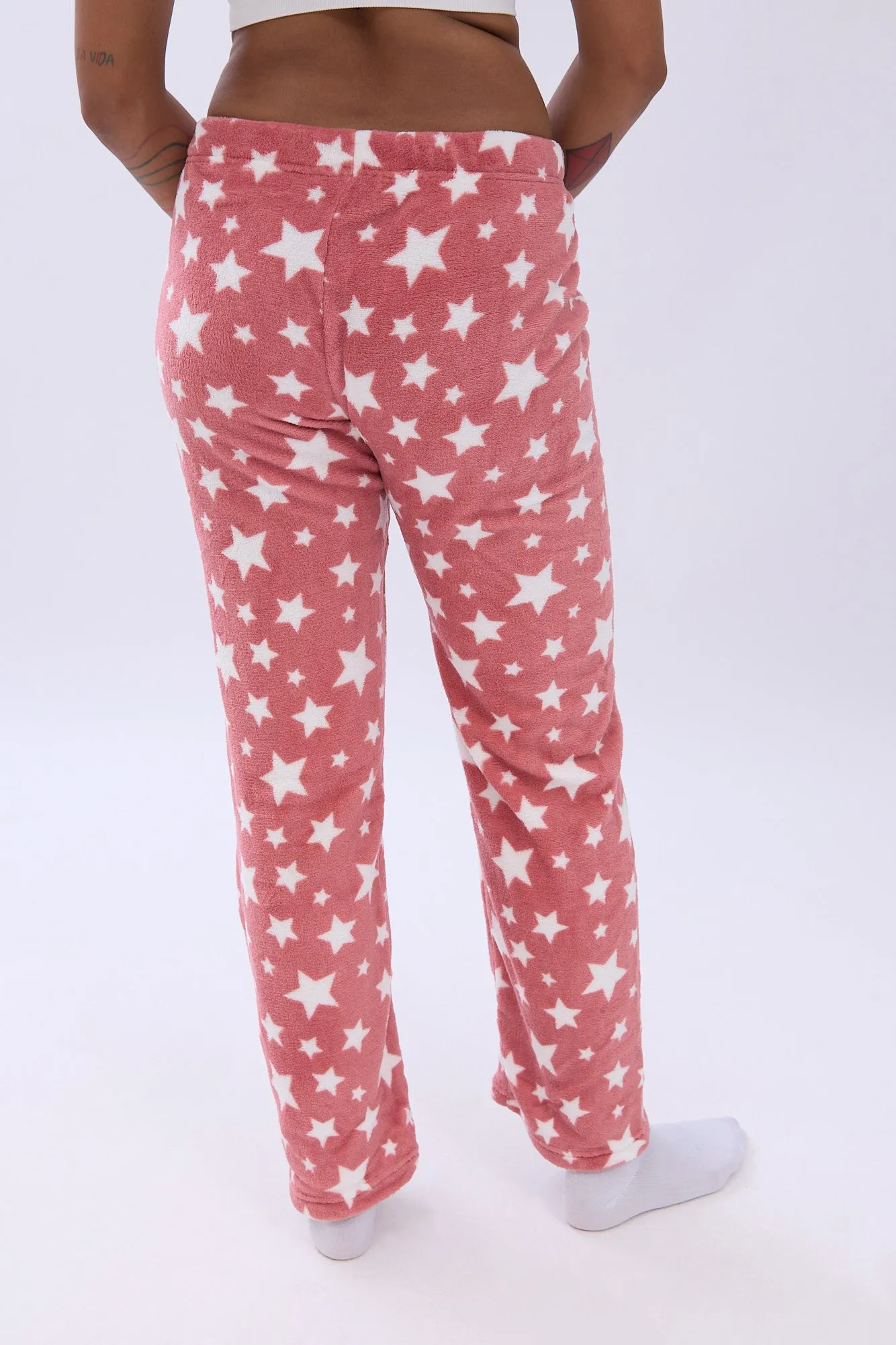 Printed Plush Pajama Pants