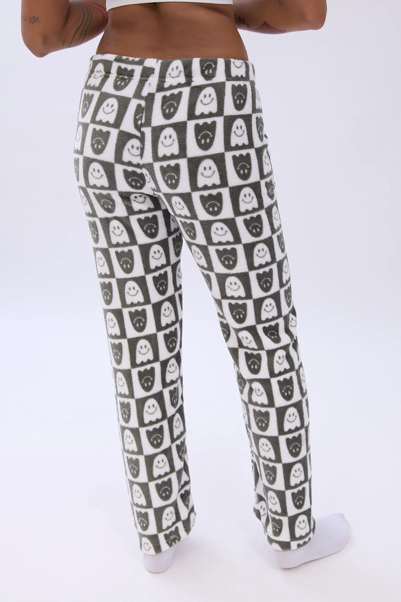 Printed Plush Pajama Pants